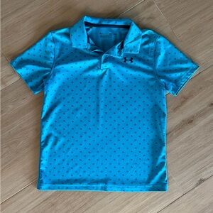 Under Armour Kids Blue Patterned Polo